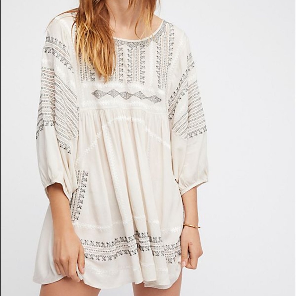 Free People Wild One Embroidered Top